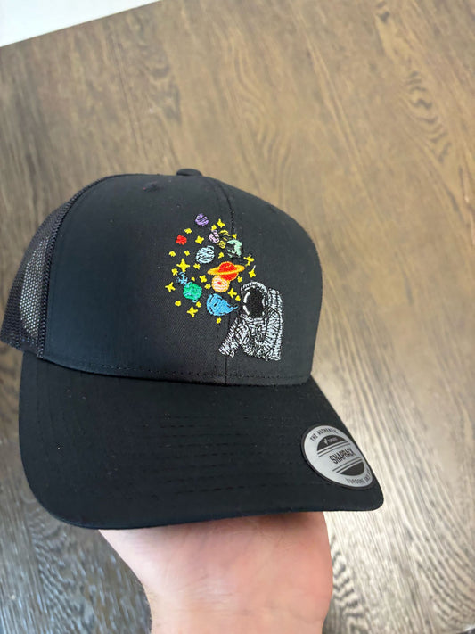 Black spaceman Flexfit SnapBack