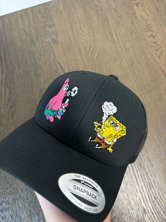 Black SpongeBob and Patrick Flexifit SnapBack